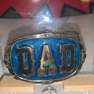 DAD ENAMELED BELT BUCKLE! VINTAGE! RARE! GREAT AMERICAN BUCKLE CO! 1985! USA!